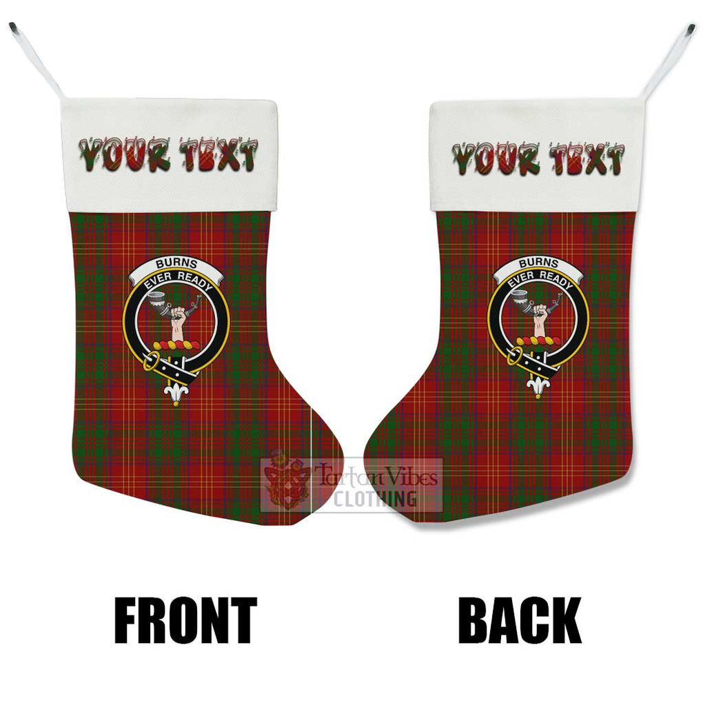 Tartan Vibes Clothing Burns Tartan Family Crest Christmas Stocking with Personalized Text