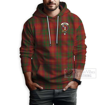 Burns Tartan Hoodie with Family Crest Celtic Skull Style