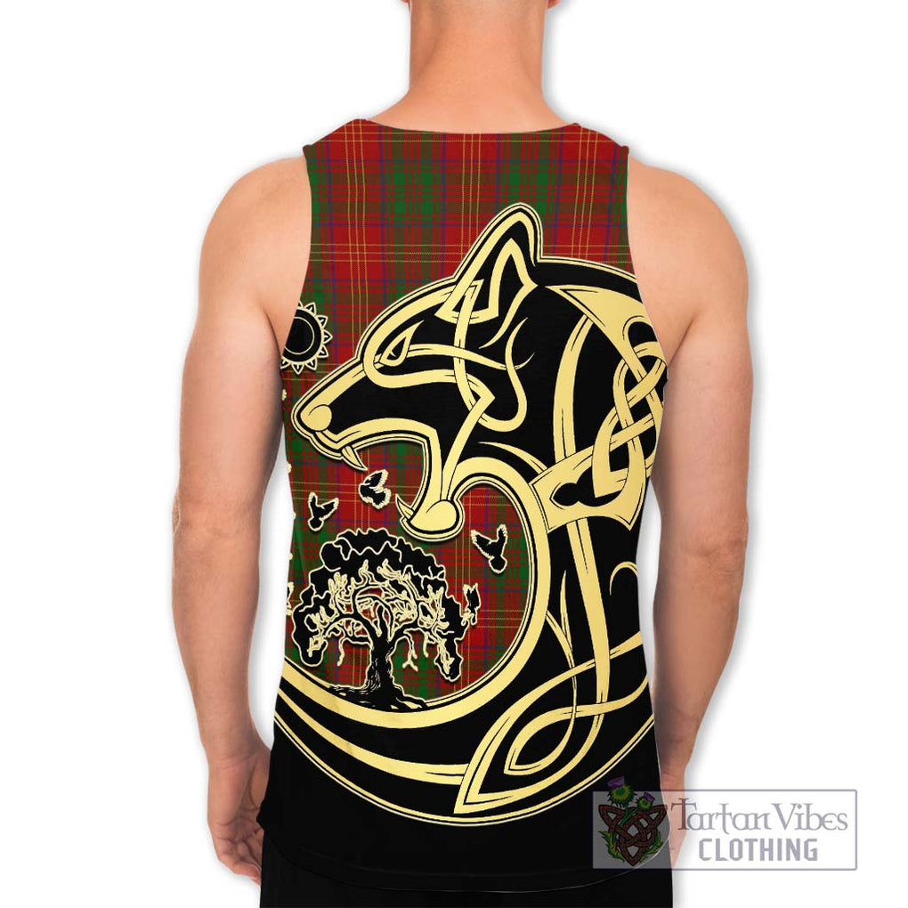 Burns Tartan Men's Tank Top with Family Crest Celtic Wolf Style - Tartan Vibes Clothing