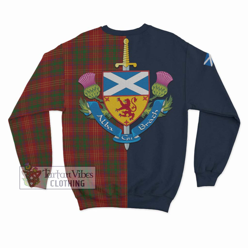 Tartan Vibes Clothing Burns Tartan Sweatshirt with Scottish Lion Royal Arm Half Style