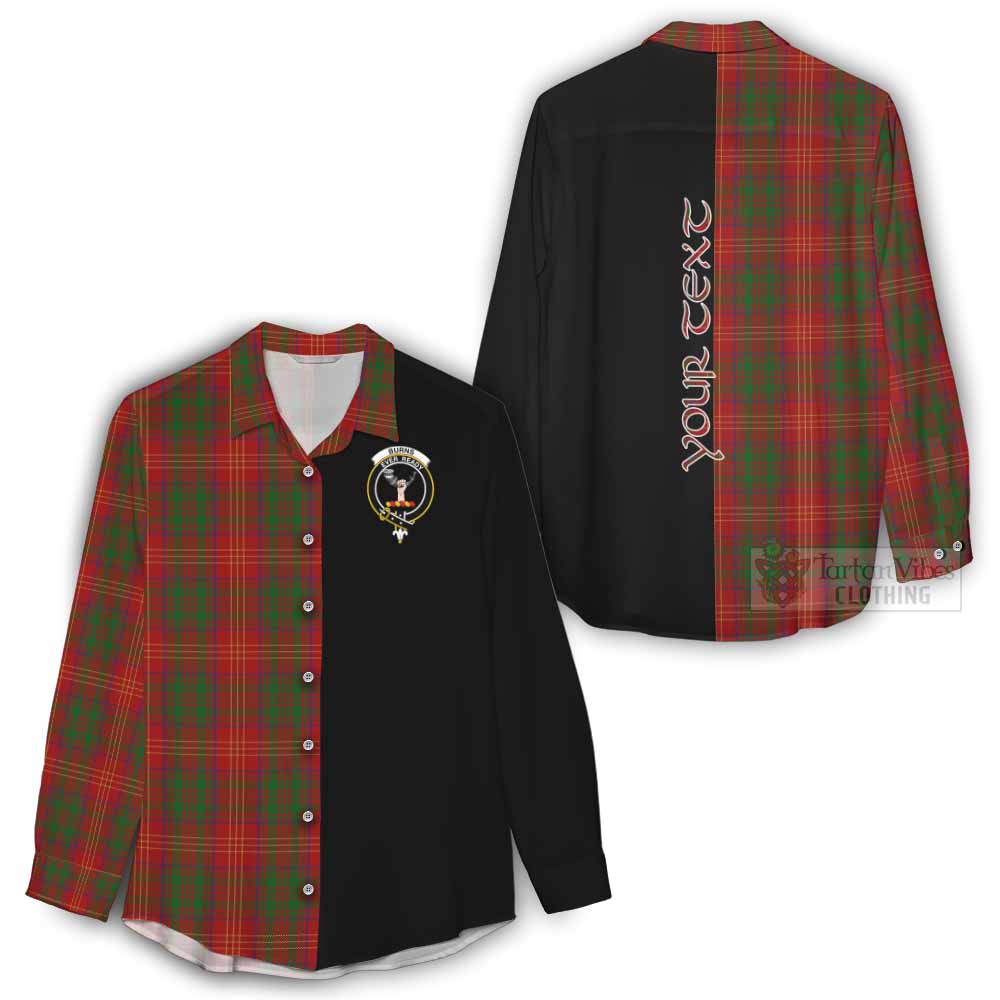 Tartan Vibes Clothing Burns Tartan Women's Casual Shirt with Family Crest and Half Of Me Style