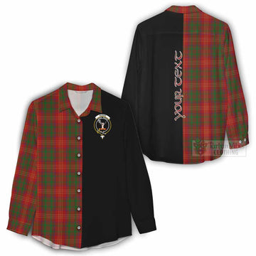 Burns Tartan Women's Casual Shirt with Family Crest and Half Of Me Style