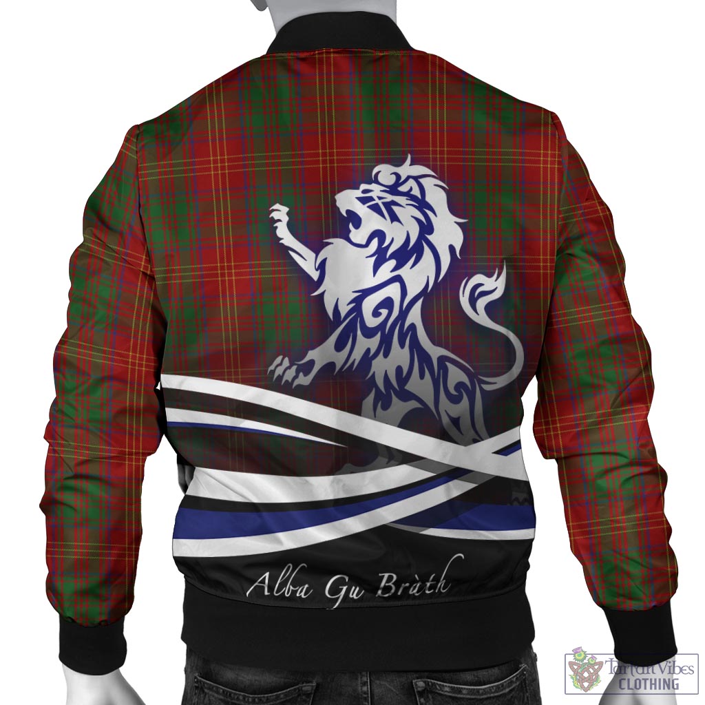 Tartan Vibes Clothing Burns Tartan Bomber Jacket with Alba Gu Brath Regal Lion Emblem