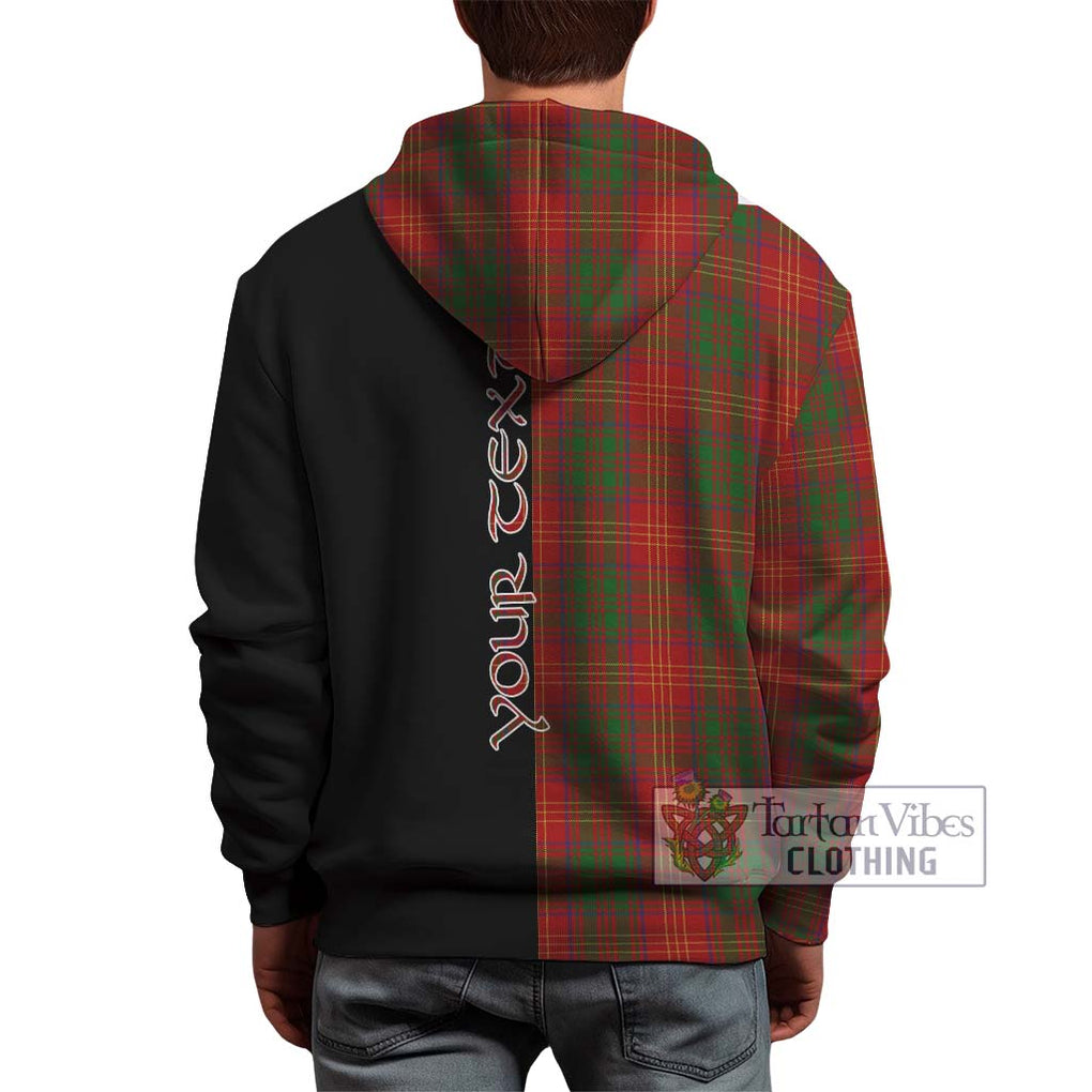 Burns Tartan Hoodie with Family Crest and Half Of Me Style - Tartanvibesclothing Shop