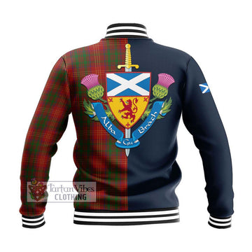 Burns Tartan Baseball Jacket Alba with Scottish Lion Royal Arm Half Style