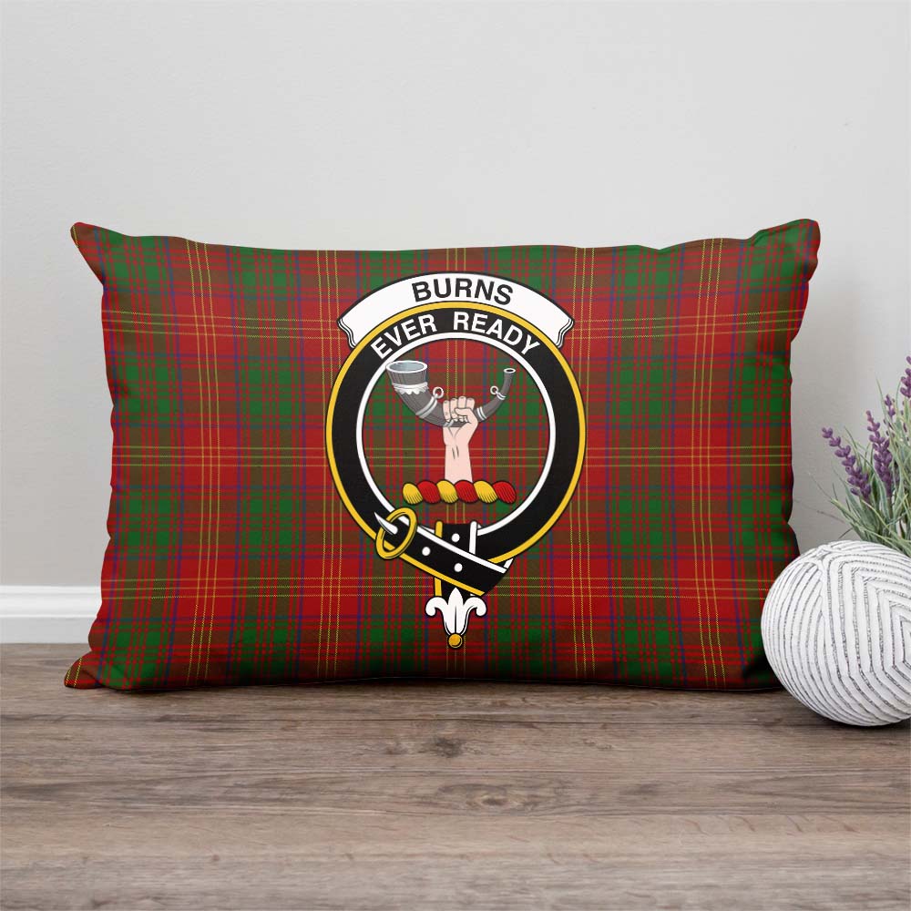 Burns Tartan Pillow Cover with Family Crest Rectangle Pillow Cover - Tartanvibesclothing