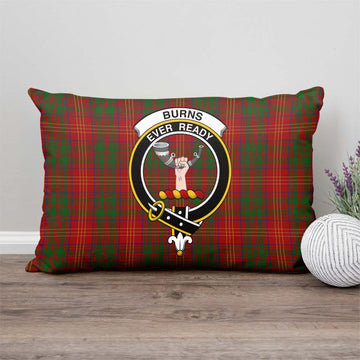 Burns Tartan Pillow Cover with Family Crest