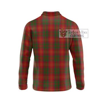 Burns Tartan Long Sleeve Polo Shirt with Family Crest DNA In Me Style