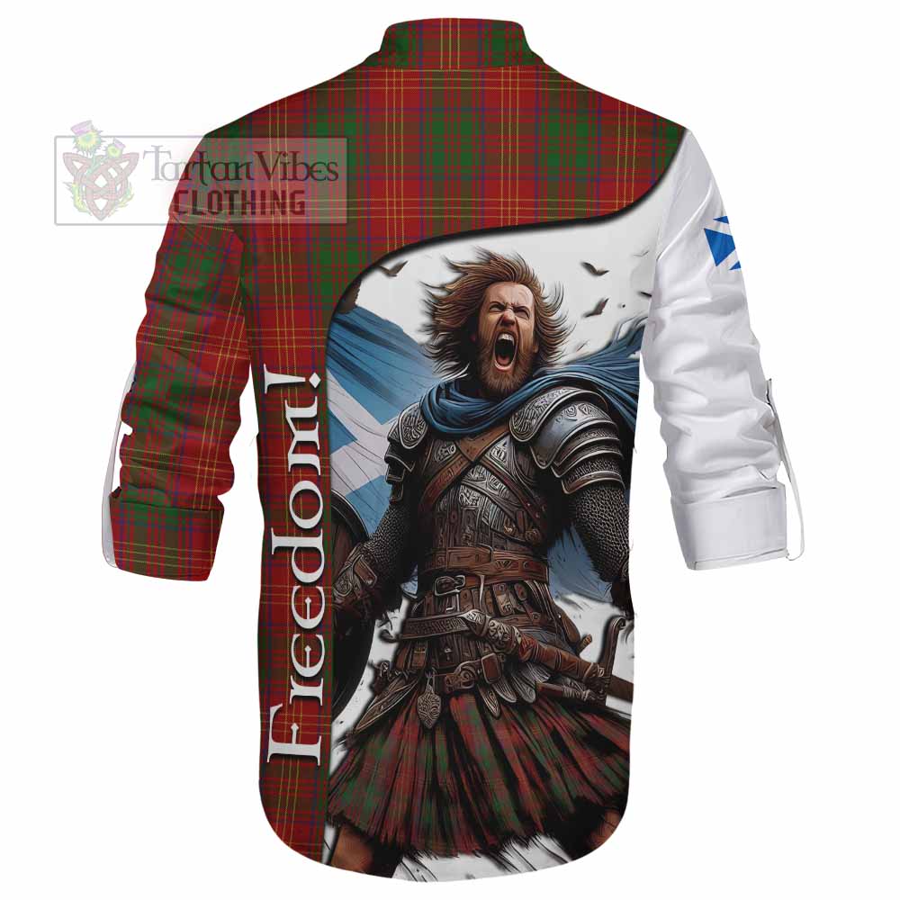 Tartan Vibes Clothing Burns Crest Tartan Ghillie Kilt Shirt Inspired by the Freedom of Scottish Warrior