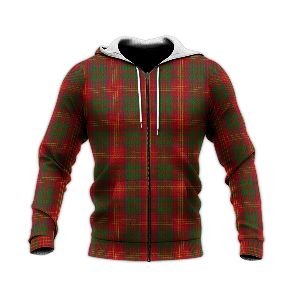 Burns Tartan Knitted Hoodie Unisex Knitted Zip Hoodie