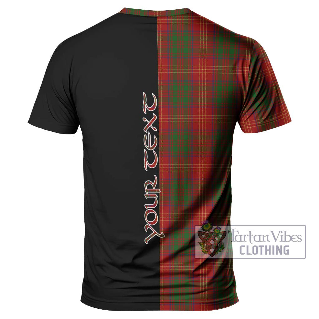 Burns Tartan T-Shirt with Family Crest and Half Of Me Style - Tartanvibesclothing Shop