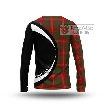 Burns Tartan Long Sleeve T-Shirt with Family Crest Circle Style