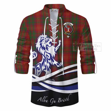 Burns Tartan Ghillie Kilt Shirt with Alba Gu Brath Regal Lion Emblem