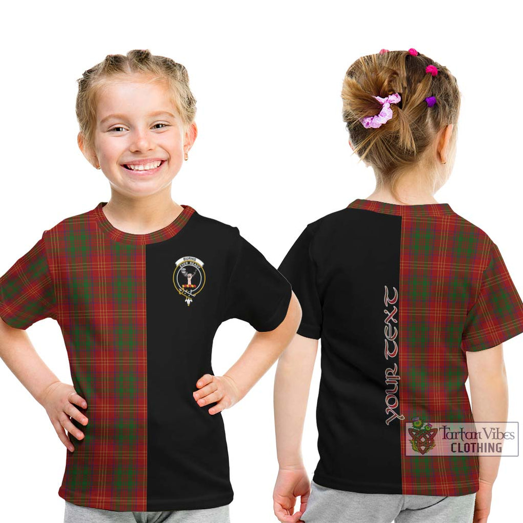 Burns Tartan Kid T-Shirt with Family Crest and Half Of Me Style - Tartanvibesclothing Shop