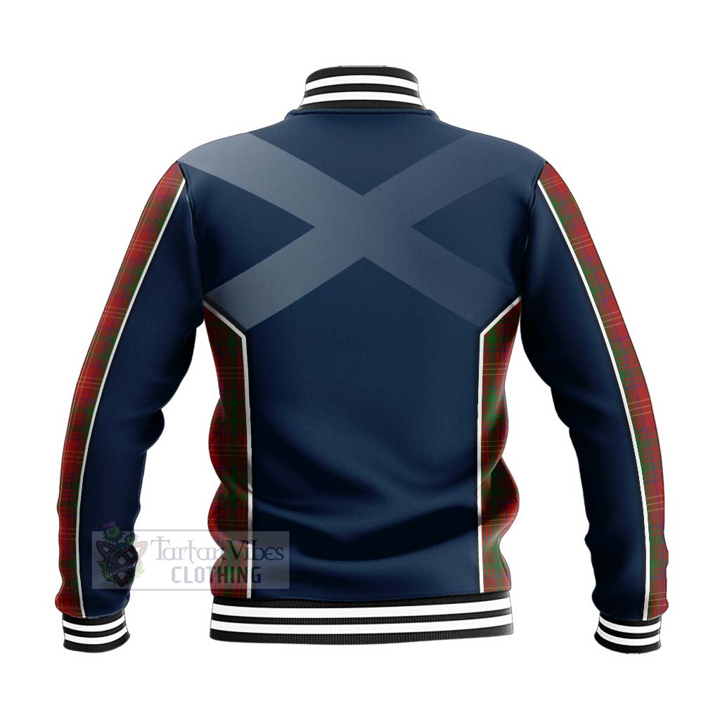 Tartan Vibes Clothing Burns Tartan Baseball Jacket with Family Crest and Scottish Thistle Vibes Sport Style