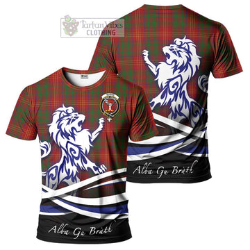 Burns Tartan Cotton T-shirt with Alba Gu Brath Regal Lion Emblem