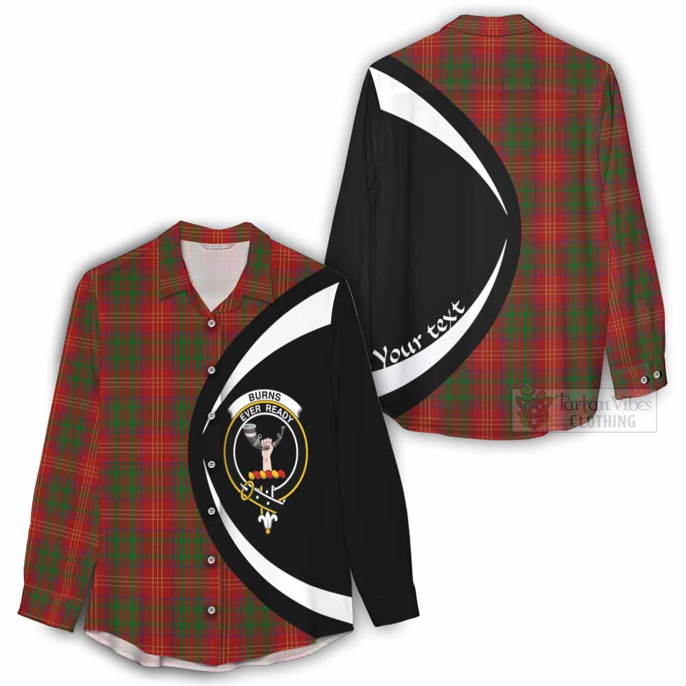 Tartan Vibes Clothing Burns Tartan Women's Casual Shirt with Family Crest Circle Style