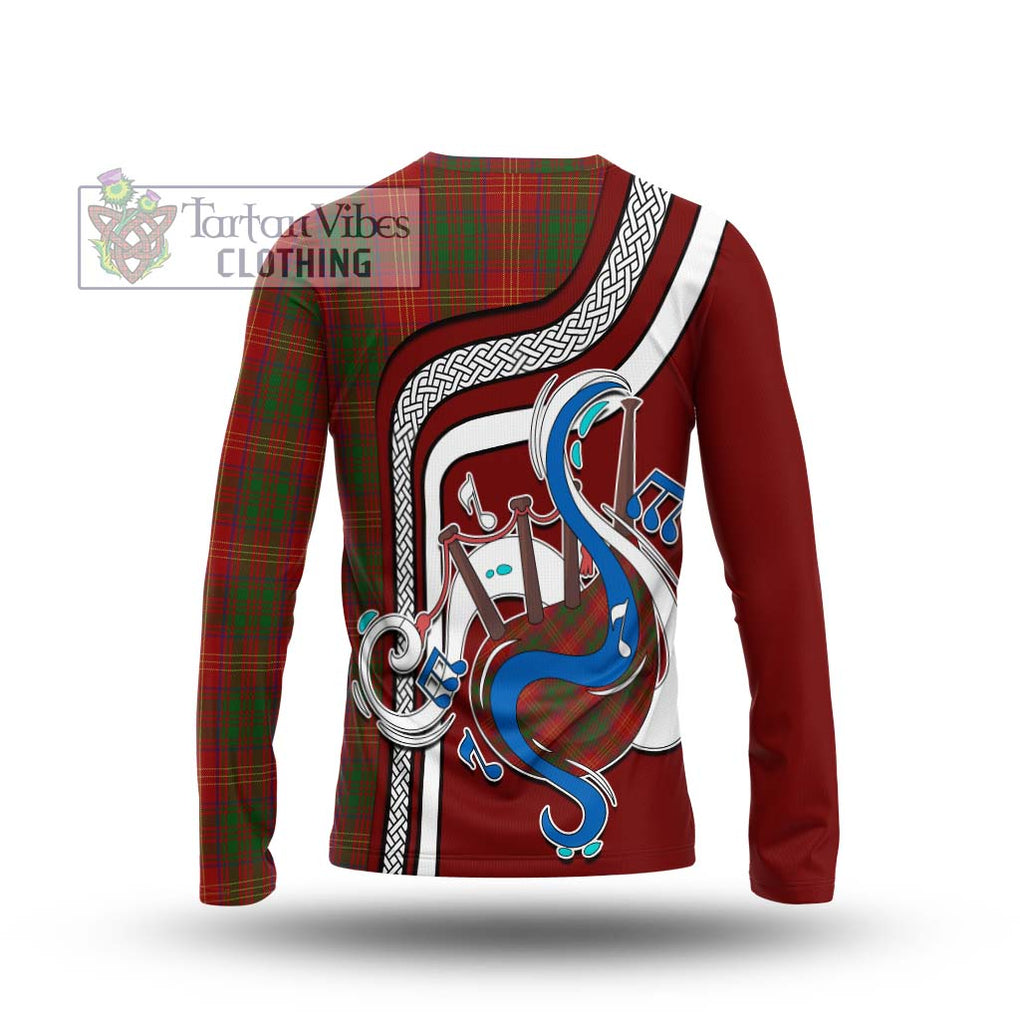 Tartan Vibes Clothing Burns Tartan Long Sleeve T-Shirt with Epic Bagpipe Style