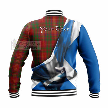 Burns Tartan Baseball Jacket with Family Crest Scotland Patriotic Style