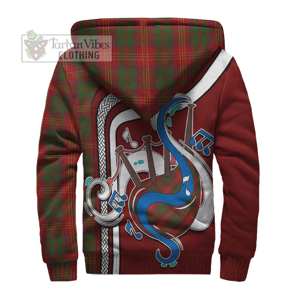 Burns Tartan Sherpa Hoodie with Epic Bagpipe Style - Tartanvibesclothing Shop