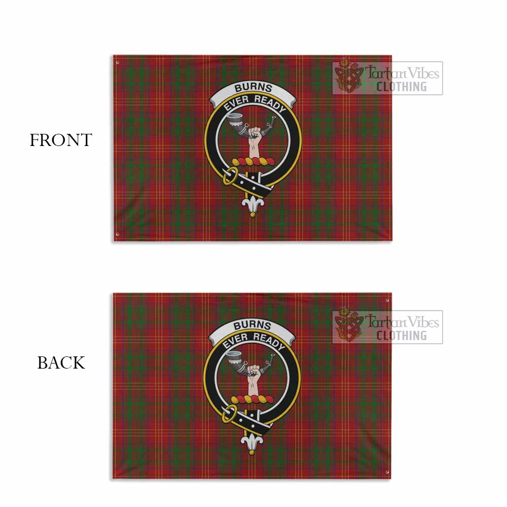 Tartan Vibes Clothing Burns Tartan House Flag with Family Crest