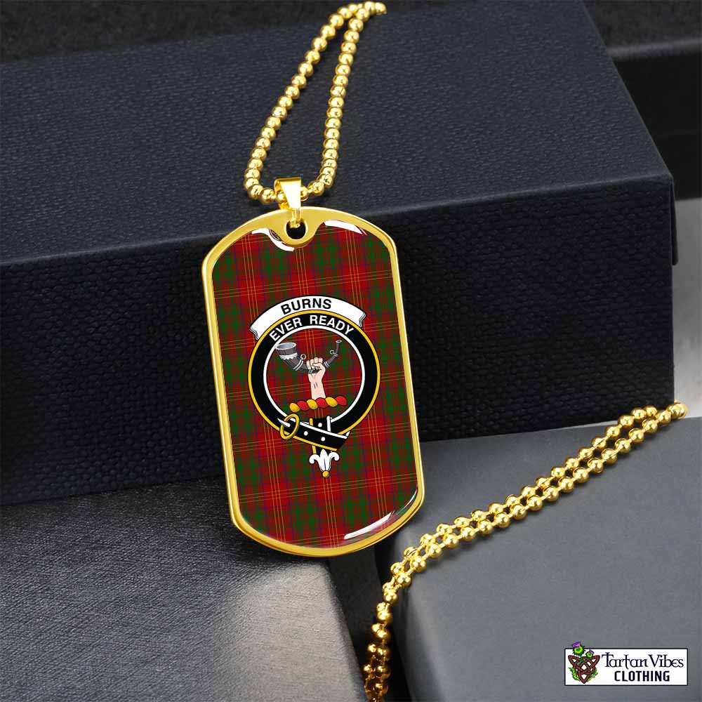 Tartan Vibes Clothing Burns Tartan Dog Tag Necklace with Family Crest