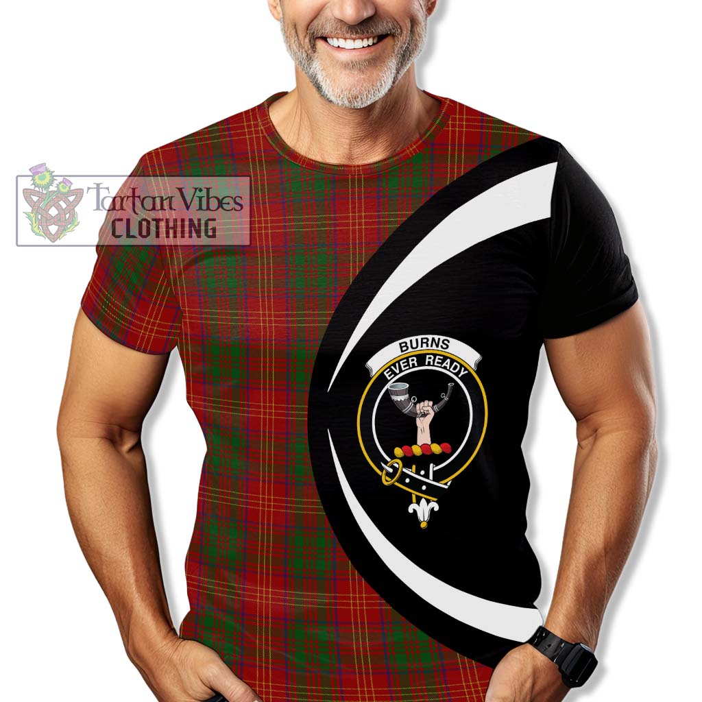 Tartan Vibes Clothing Burns Tartan T-Shirt with Family Crest Circle Style