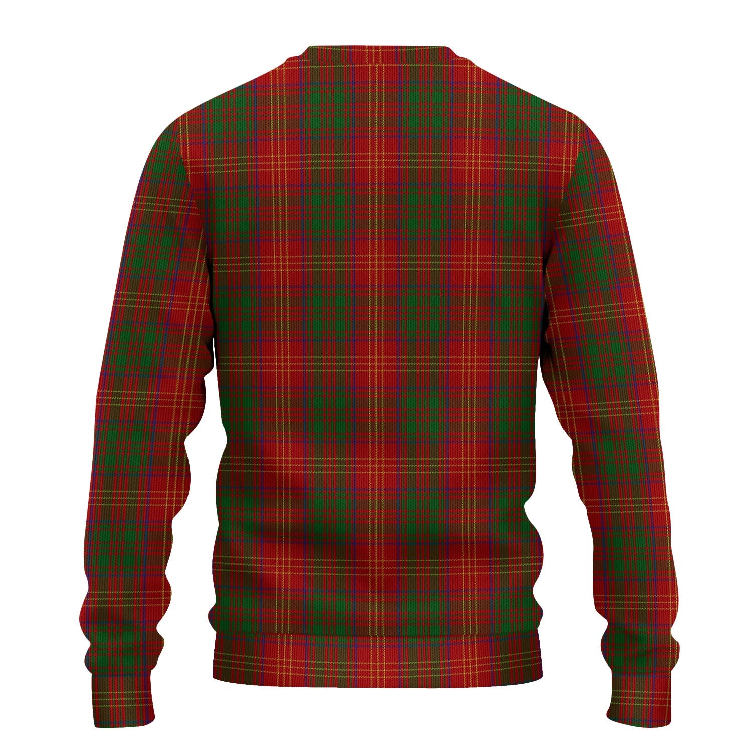 Burns Tartan Knitted Sweater with Family Crest - Tartanvibesclothing