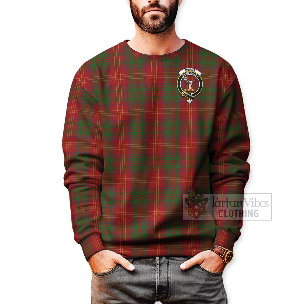 Tartan Vibes Clothing Burns Tartan Sweatshirt with Family Crest and Bearded Skull Holding Bottles of Whiskey