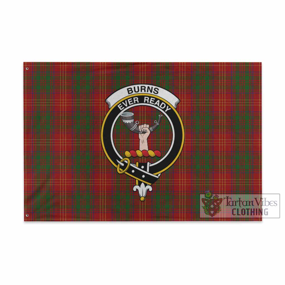 Tartan Vibes Clothing Burns Tartan House Flag with Family Crest