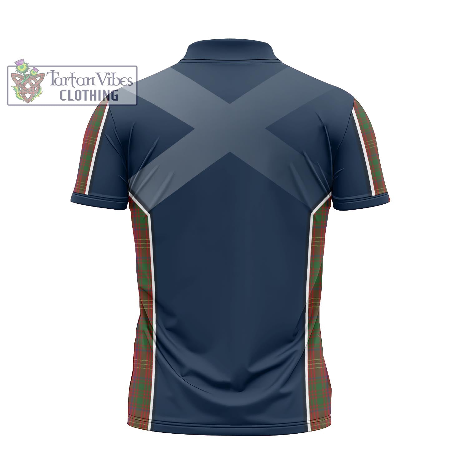 Tartan Vibes Clothing Burns Tartan Zipper Polo Shirt with Family Crest and Scottish Thistle Vibes Sport Style