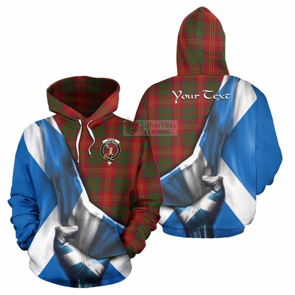 Tartan Vibes Clothing Burns Tartan Hoodie with Family Crest Scotland Patriotic Style