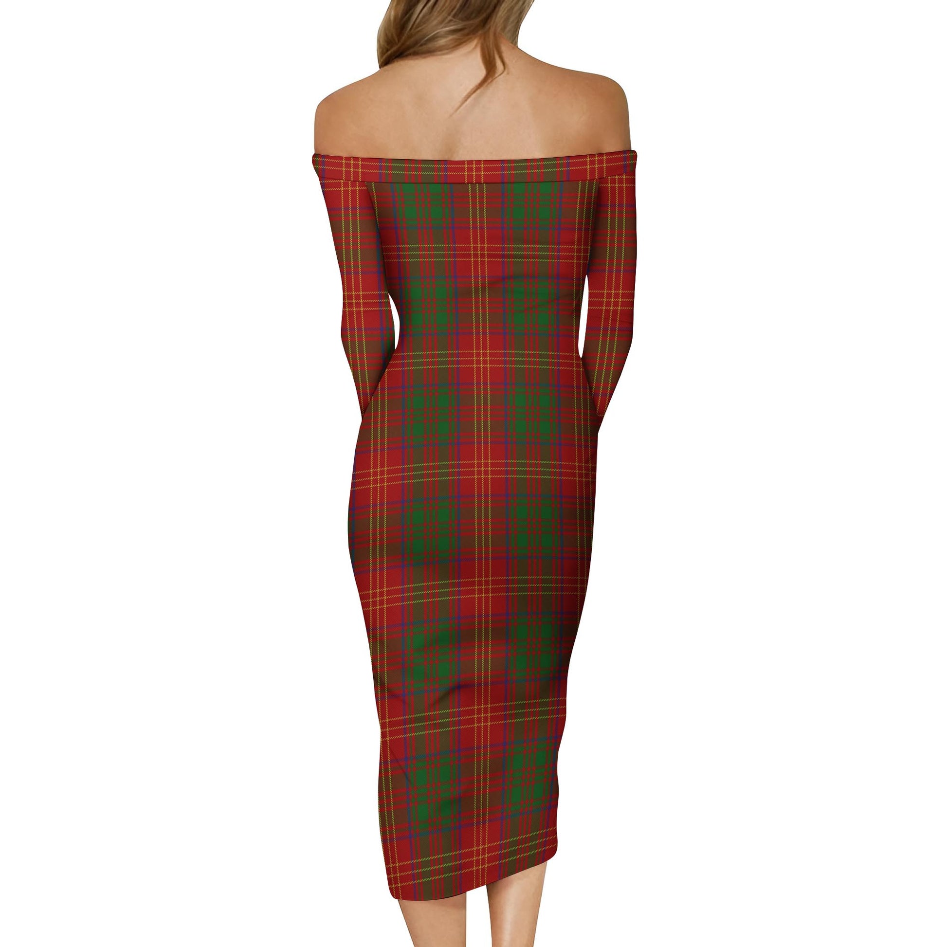 Burns Tartan Off Shoulder Lady Dress - Tartanvibesclothing