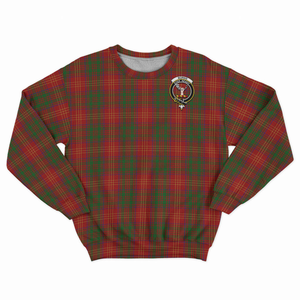 Burns Tartan Sweatshirt with Family Crest - Tartan Vibes Clothing