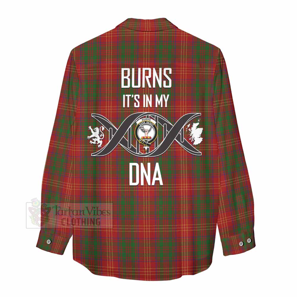 Tartan Vibes Clothing Burns Tartan Women's Casual Shirt with Family Crest DNA In Me Style