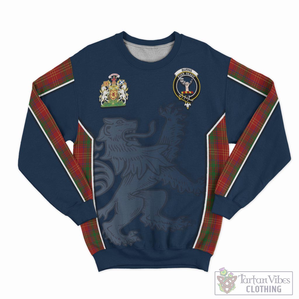 Tartan Vibes Clothing Burns Tartan Sweater with Family Crest and Lion Rampant Vibes Sport Style