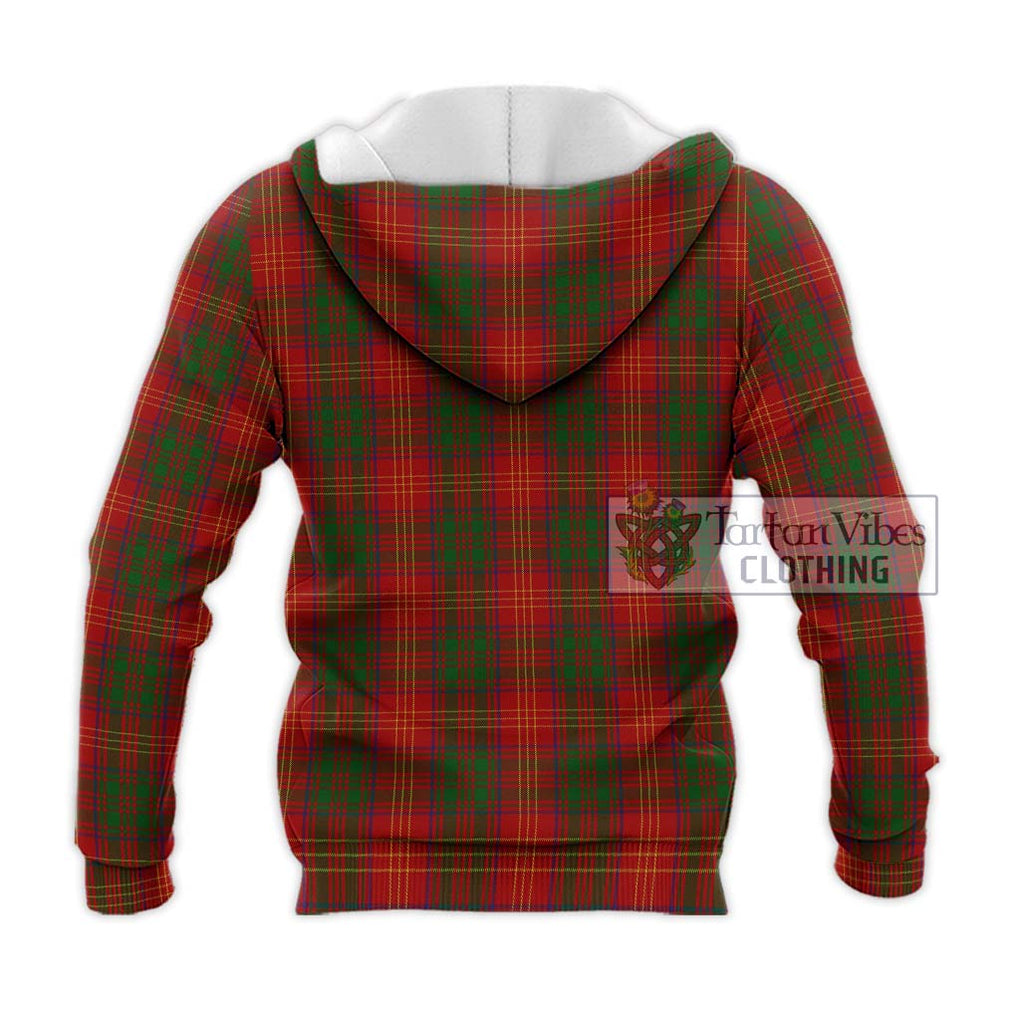 Burns Tartan Knitted Hoodie with Family Crest DNA In Me Style - Tartanvibesclothing Shop