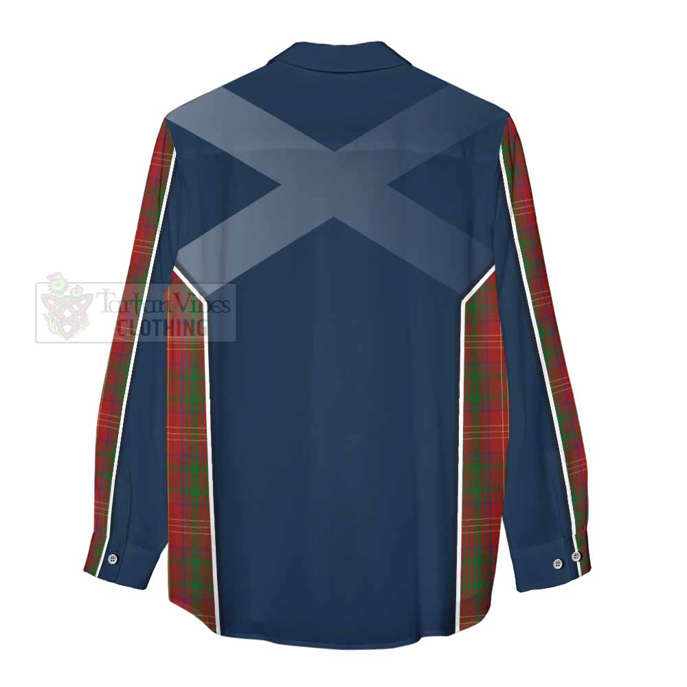 Tartan Vibes Clothing Burns Tartan Women's Casual Shirt with Family Crest and Lion Rampant Vibes Sport Style