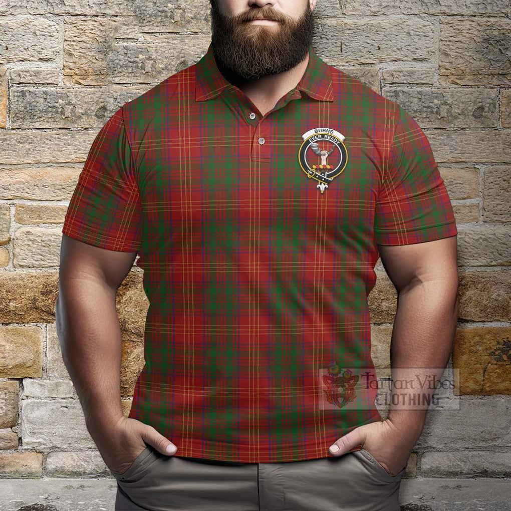 Tartan Vibes Clothing Burns Tartan Polo Shirt with Family Crest and Bearded Skull Holding Bottles of Whiskey