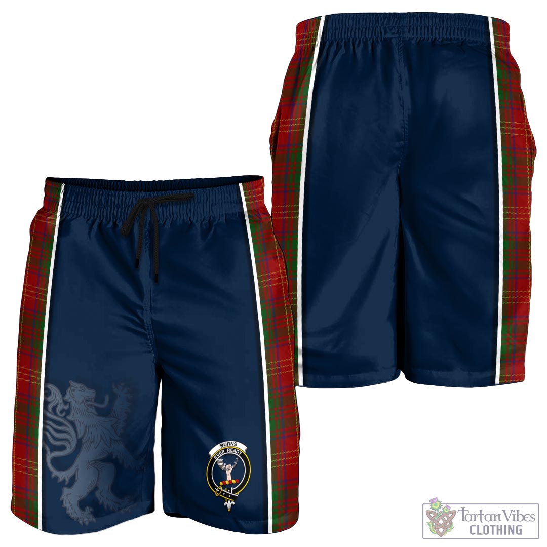 Tartan Vibes Clothing Burns Tartan Men's Shorts with Family Crest and Lion Rampant Vibes Sport Style