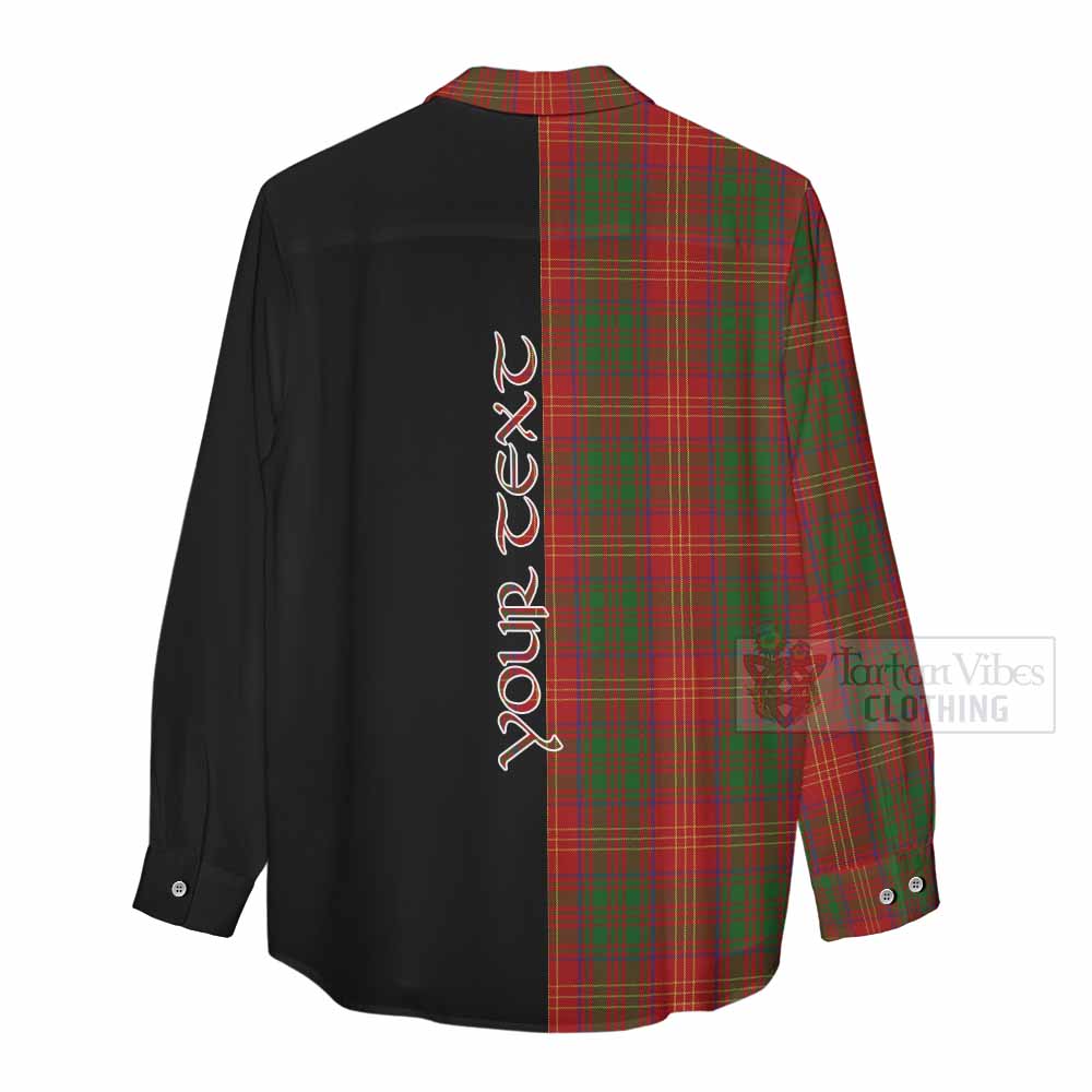 Tartan Vibes Clothing Burns Tartan Women's Casual Shirt with Family Crest and Half Of Me Style