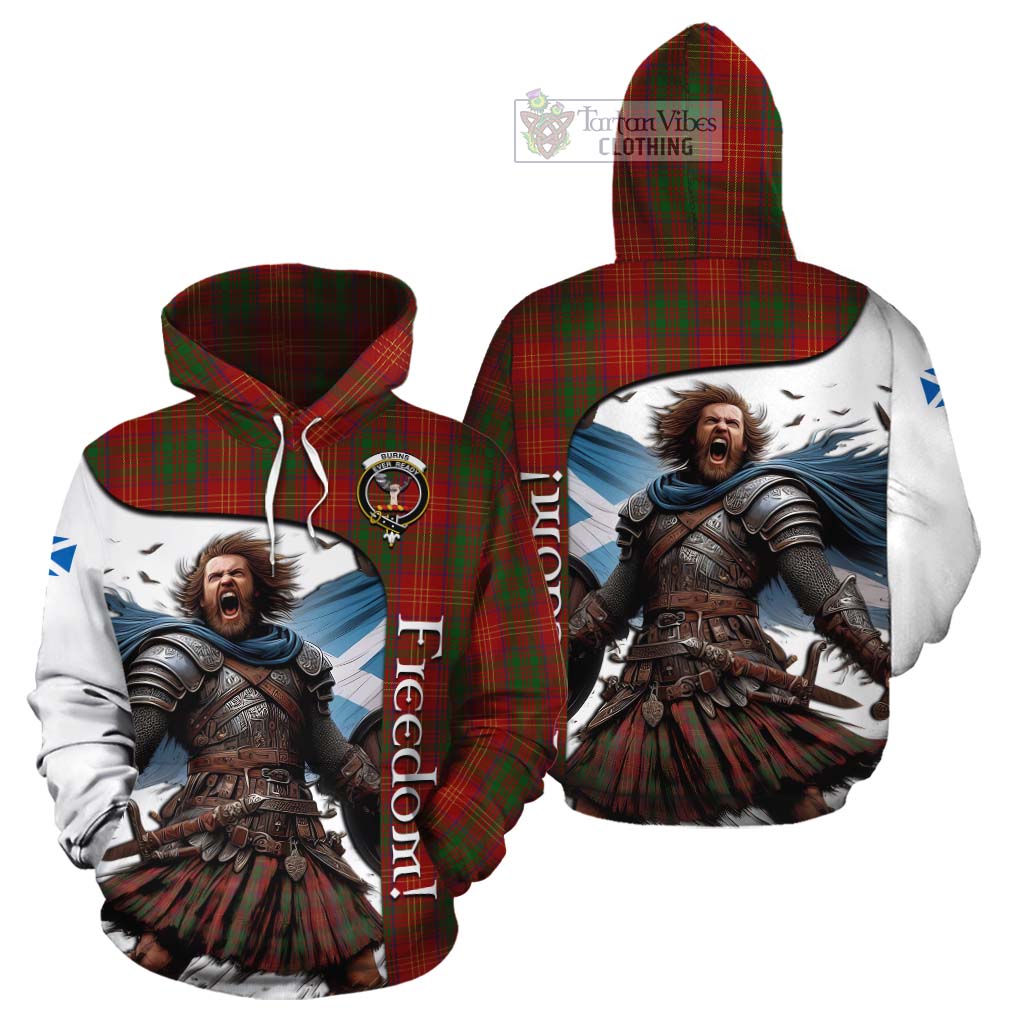 Tartan Vibes Clothing Burns Crest Tartan Cotton Hoodie Inspired by the Freedom of Scottish Warrior