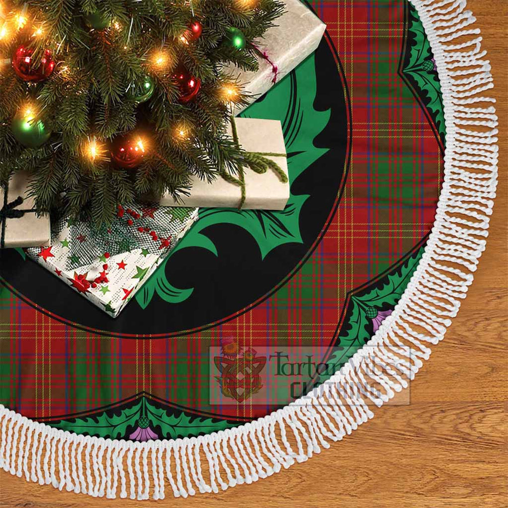 Tartan Vibes Clothing Burns Tartan Christmas Tree Skirt Scottish Thistle Style