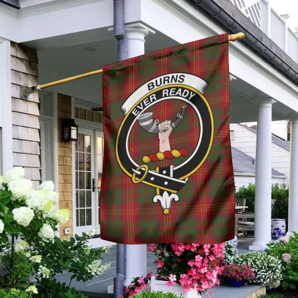 Burns Tartan Flag with Family Crest - Tartan Vibes Clothing