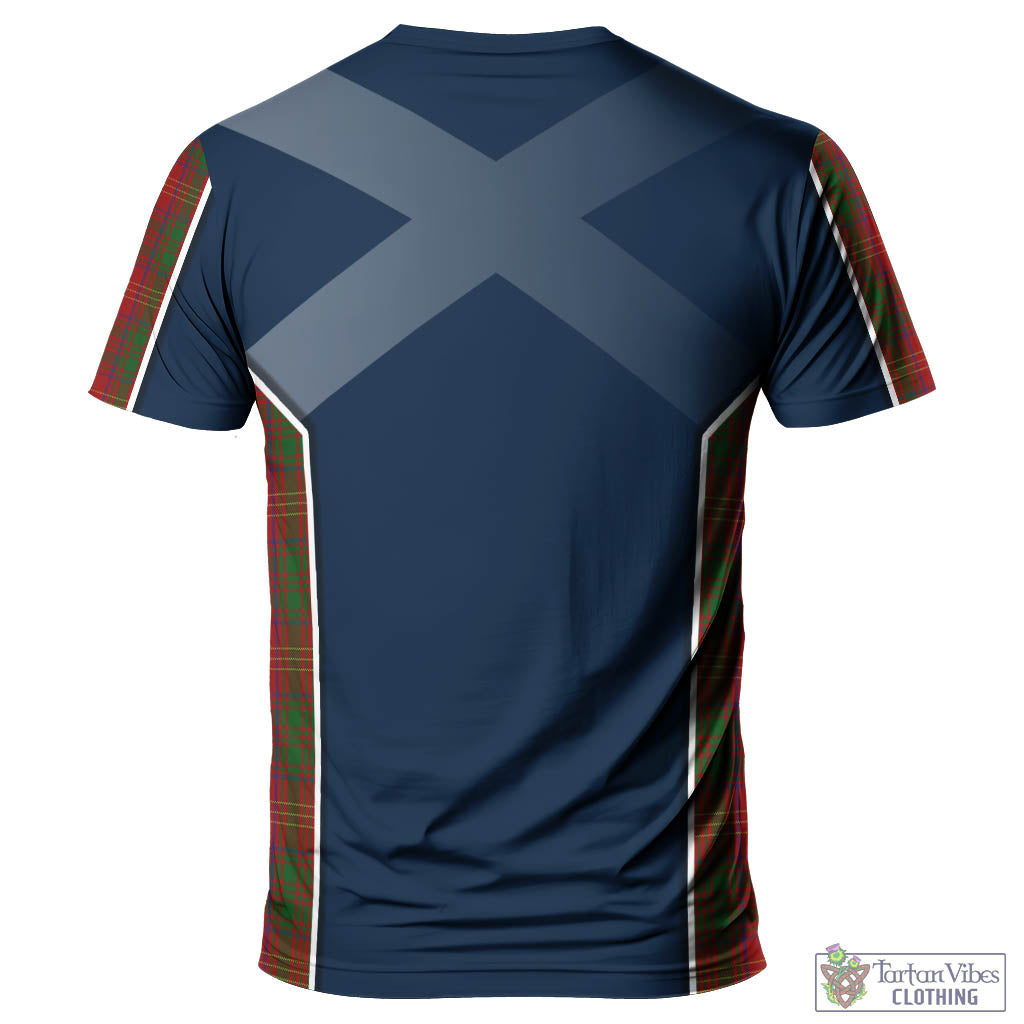 Tartan Vibes Clothing Burns Tartan T-Shirt with Family Crest and Scottish Thistle Vibes Sport Style