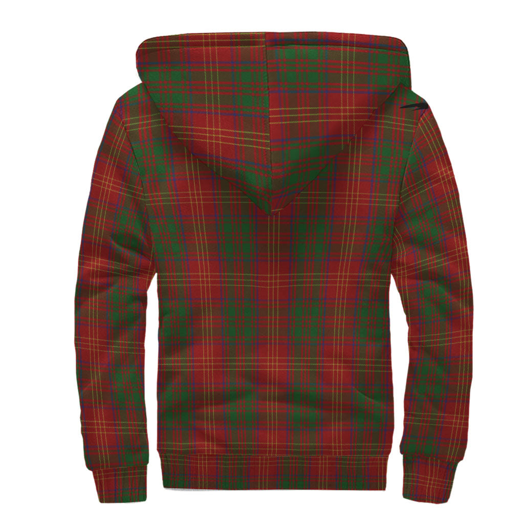 Burns Tartan Sherpa Hoodie with Family Crest