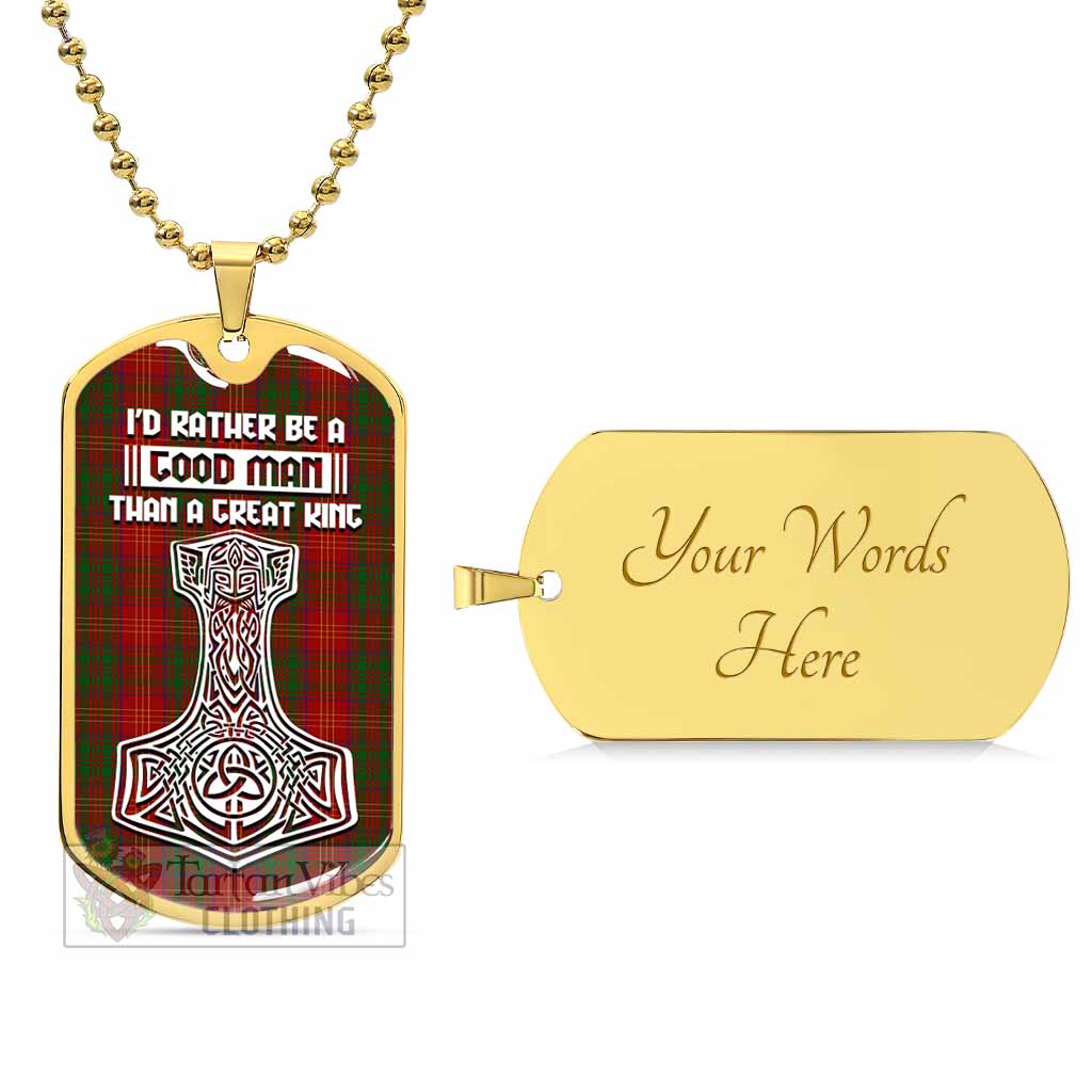 Tartan Vibes Clothing Burns Tartan Dog Tag Necklace Viking Mjolnir Style