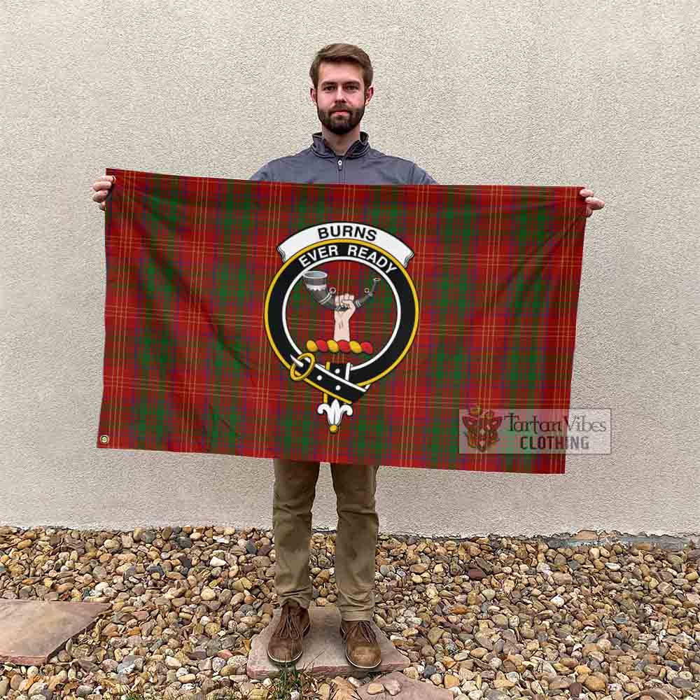 Tartan Vibes Clothing Burns Tartan House Flag with Family Crest