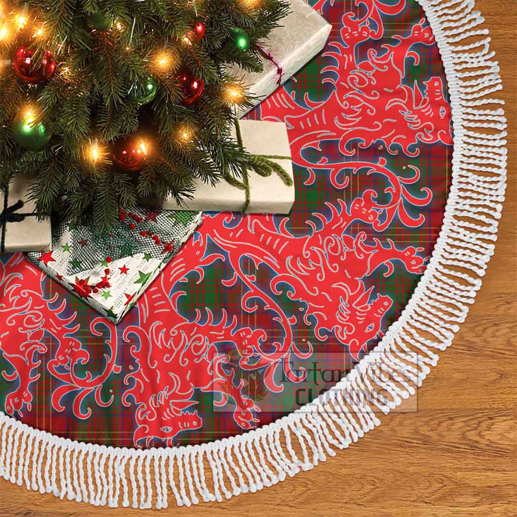 Tartan Vibes Clothing Burns Tartan Christmas Tree Skirt Lion Rampant Style