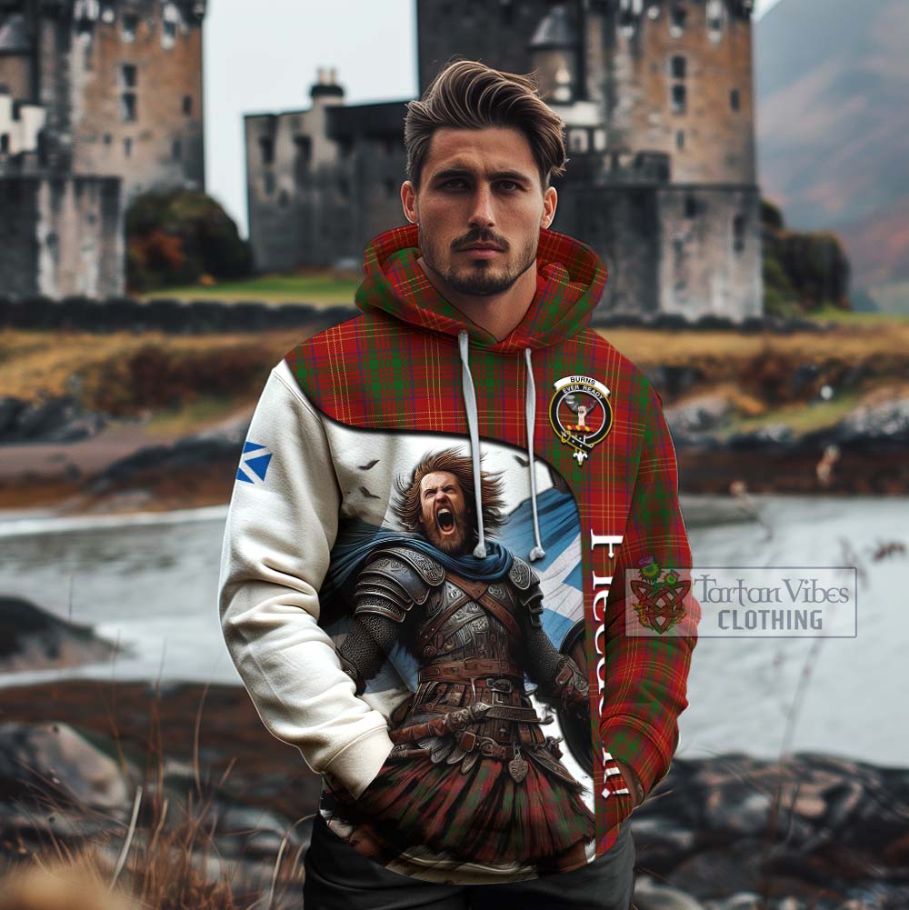 Tartan Vibes Clothing Burns Crest Tartan Cotton Hoodie Inspired by the Freedom of Scottish Warrior